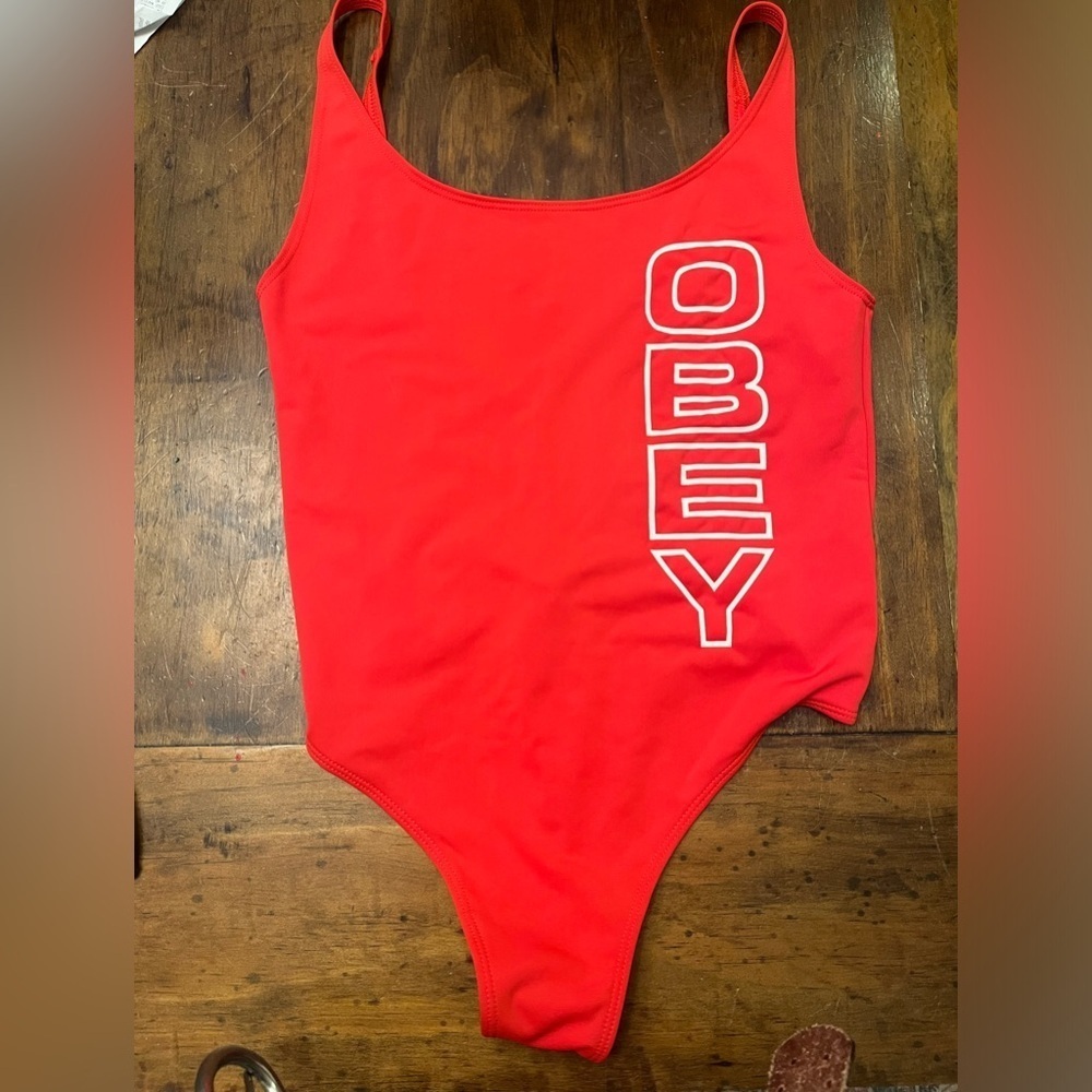 OBEY retro one piece swim suit L